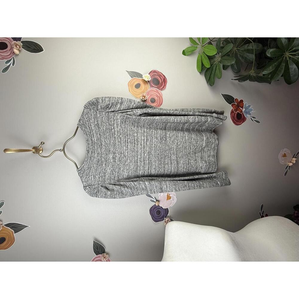 Daily Ritual Heathered Gray Terry Pleated Puff Sleeve Sweatshirt - Size - XS - Picture 5 of 7